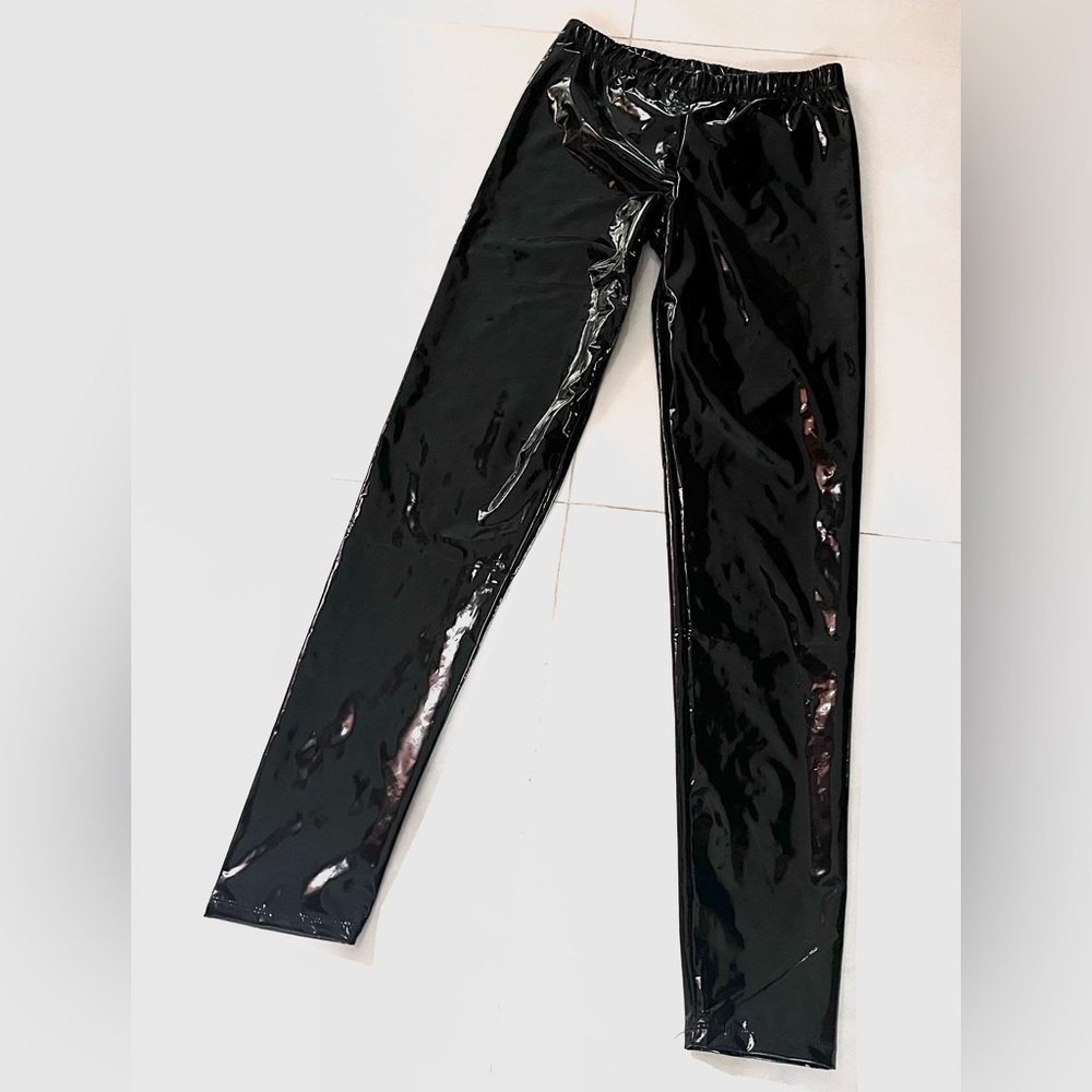Love 83 Black Faux Patent Leather Pants - New with Tags